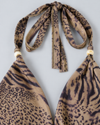 SAVANE — Leopard halter top and shorts set