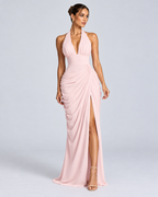 SCENE — Draped open-back maxi dress — front view