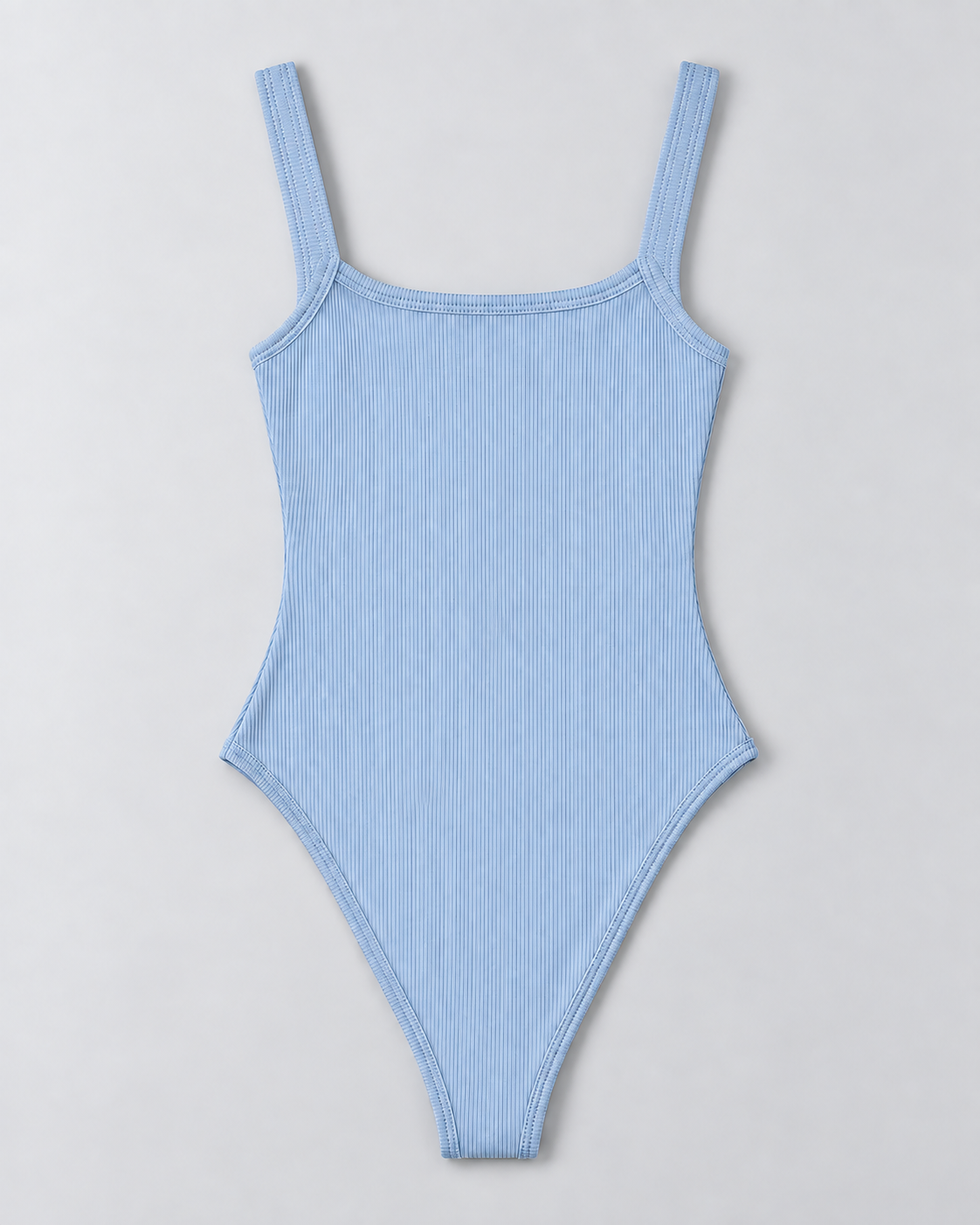 SECOND — Ribbed bodysuit with wide straps — back view
