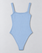 SECOND — Ribbed bodysuit with wide straps — back view