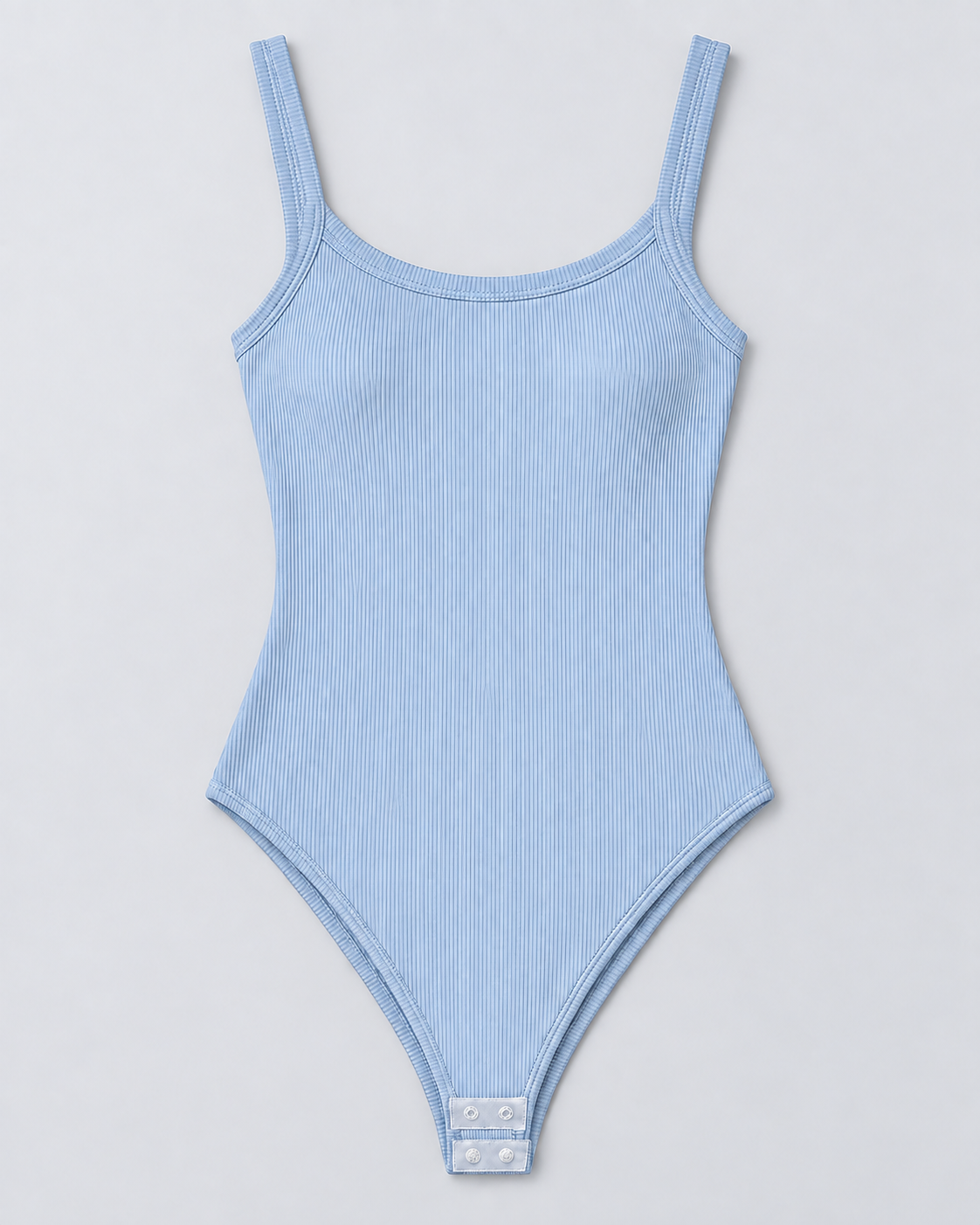 SECOND — Ribbed bodysuit with wide straps — front view