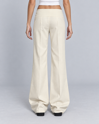 SIENNA — Wide-leg button-tab trousers — back view