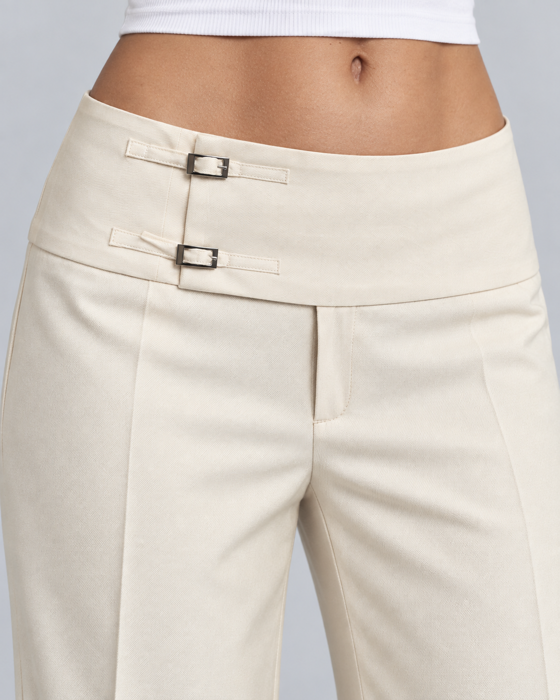 SIENNA — Wide-leg button-tab trousers