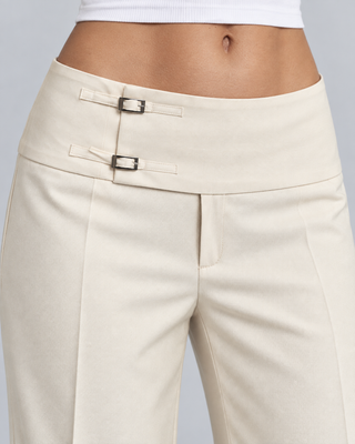 SIENNA — Wide-leg button-tab trousers