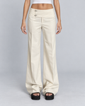 SIENNA — Wide-leg button-tab trousers — front view