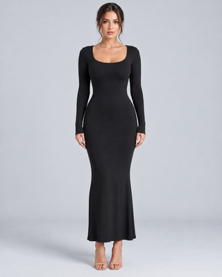 SILHOUETTE — Fitted long-sleeve maxi dress — front view