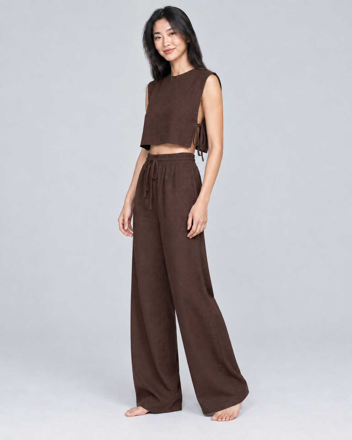 SOLSTICE — Top and wide-leg trousers set