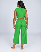 SOLSTICE — Top and wide-leg trousers set — back view