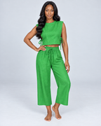SOLSTICE — Top and wide-leg trousers set — front view