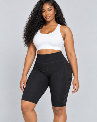 STRIDE — Cycling shorts with pockets and panels — front view
