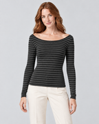 STRIPE — Long-sleeve striped top — front view