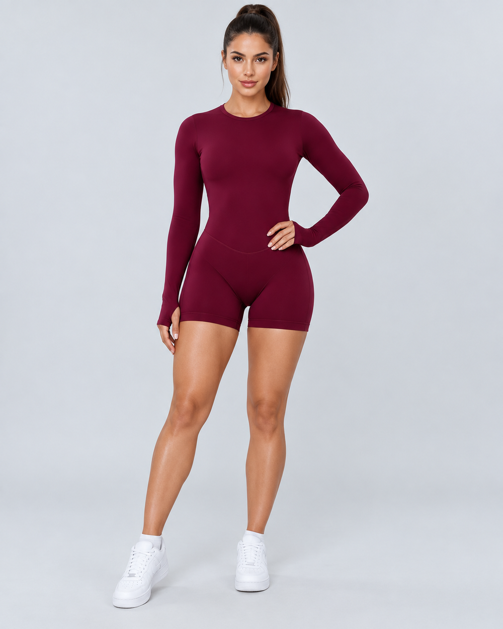 FORMA — Open-back long-sleeve playsuit