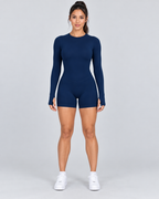 FORMA — Open-back long-sleeve playsuit — front view