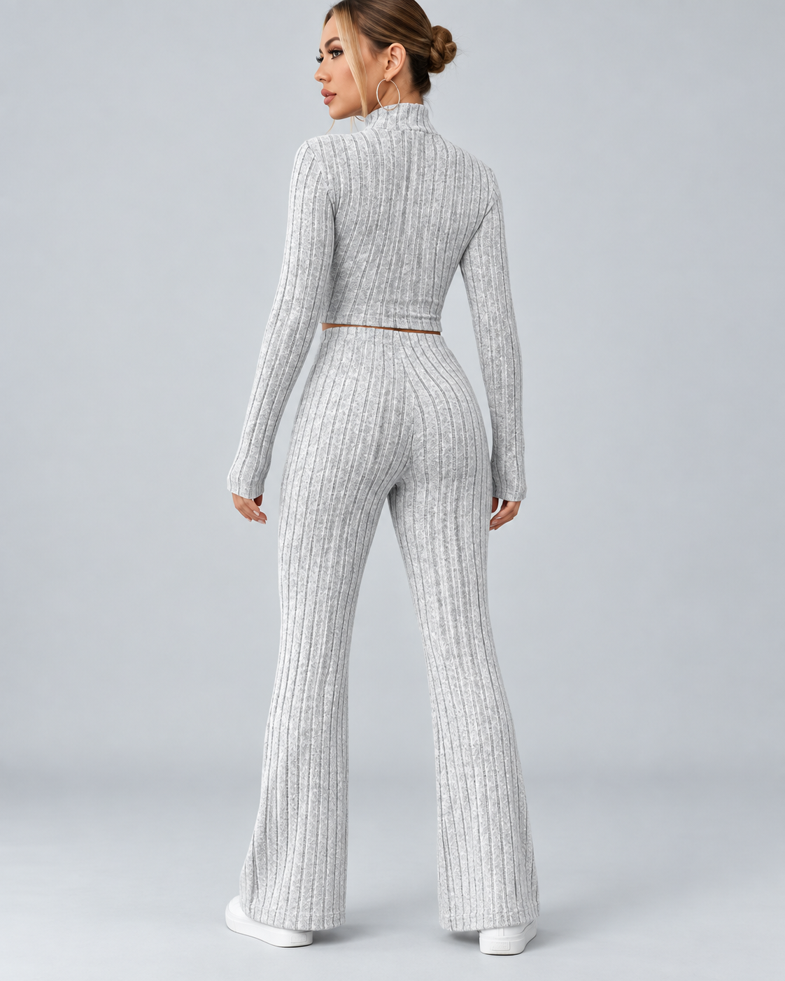 TRICOT — Knit top and trousers set — back view