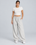 WILD — Wide-leg leopard-print trousers — front view