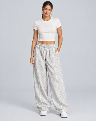 WILD — Wide-leg leopard-print trousers — front view