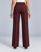 TAILOR — High-waisted straight-leg trousers — back view