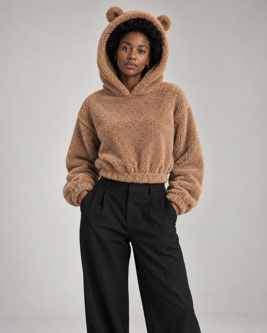 TEDDY — Hoodie with ear details — front view