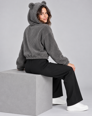 TEDDY — Hoodie with ear details — back view