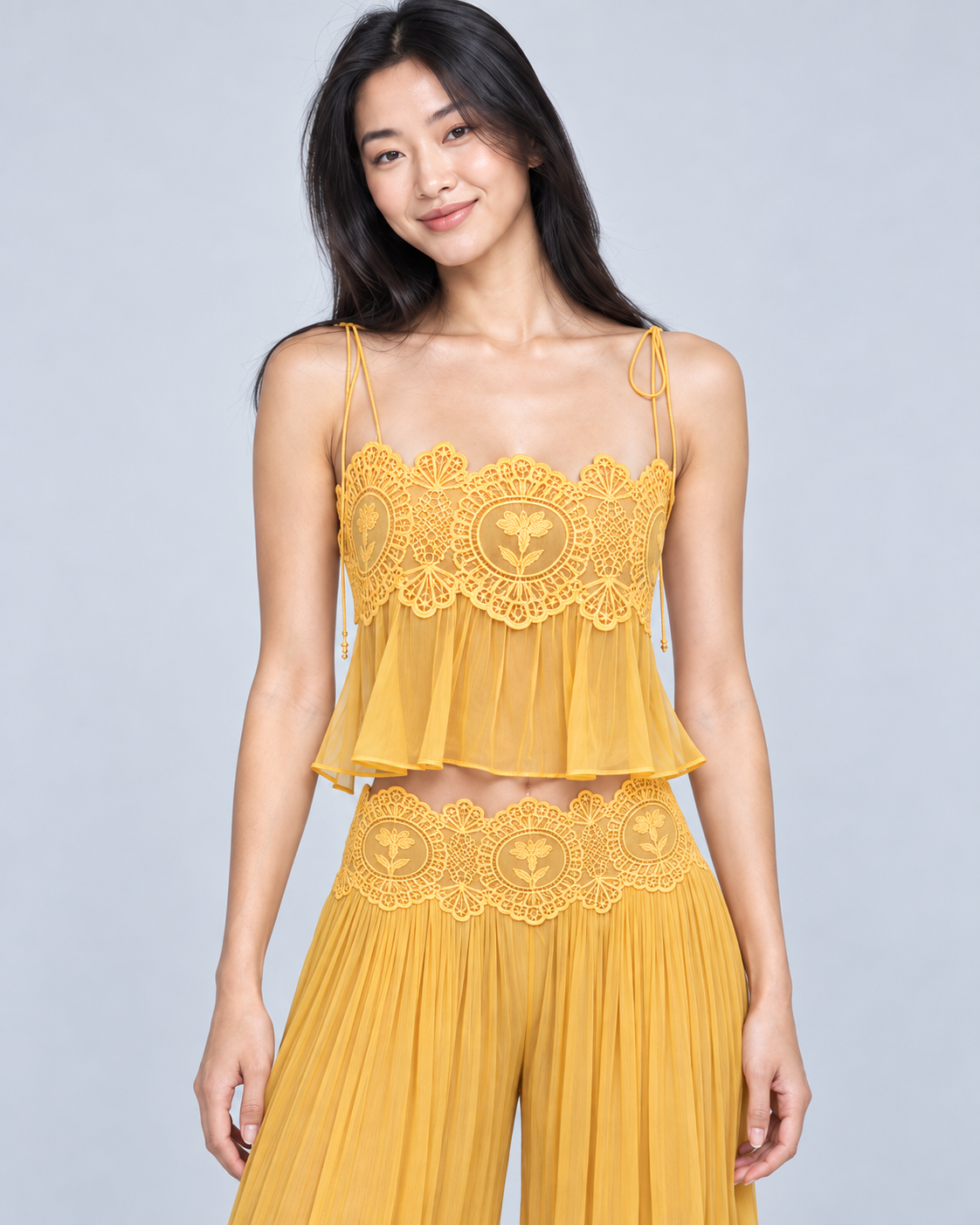 TERRASSE — Lace top and trousers set