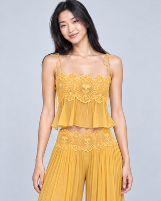 TERRASSE — Lace top and trousers set