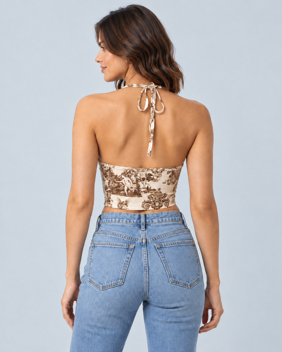 TOILE — Printed tie-back cami — back view