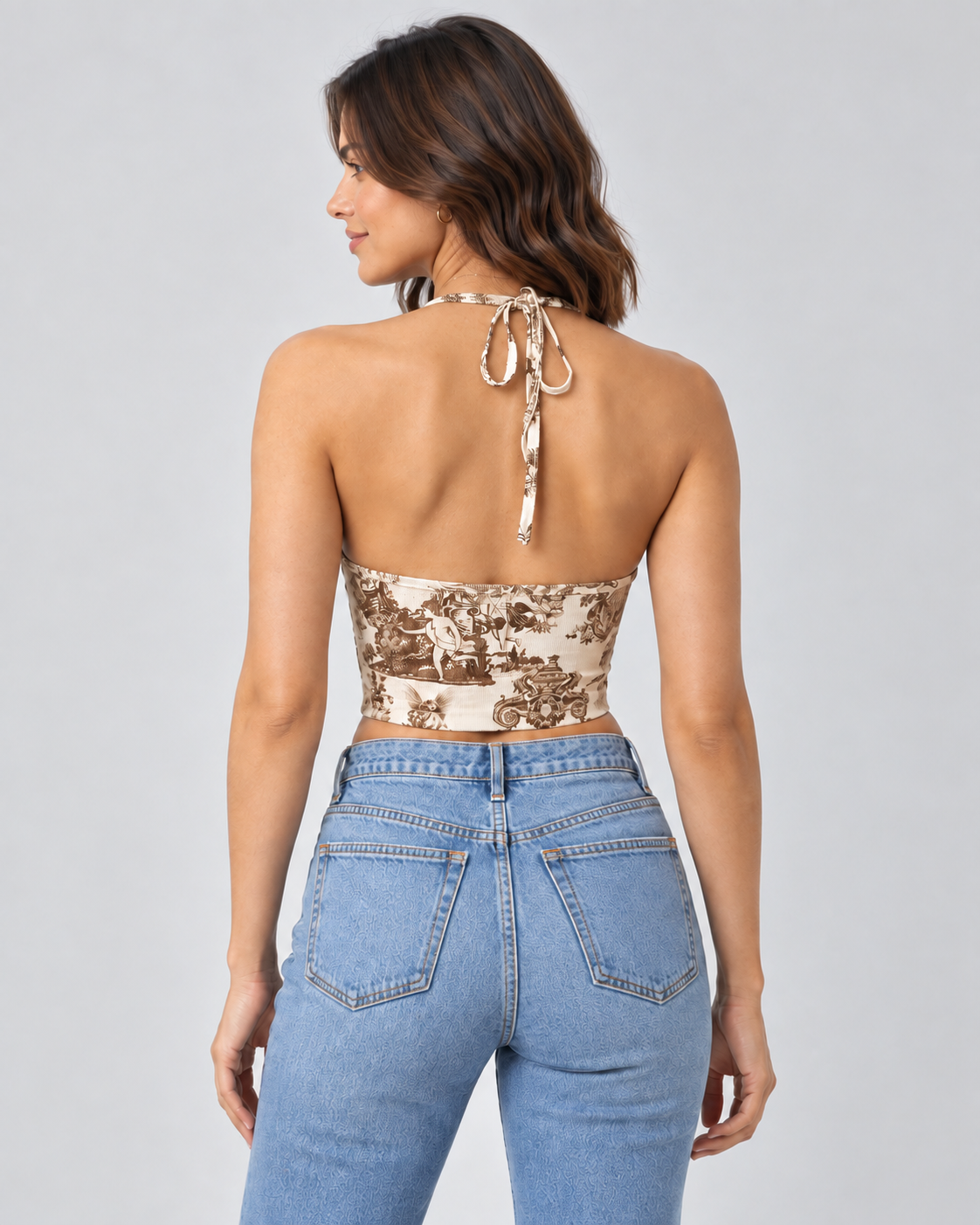 TOILE — Printed tie-back cami — back view