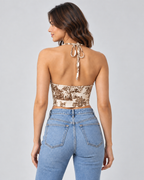 TOILE — Printed tie-back cami — back view