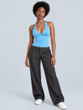 TRIANGLE — V-neck halter top — front view