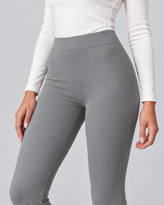 V — Flared pants with V-shaped waist