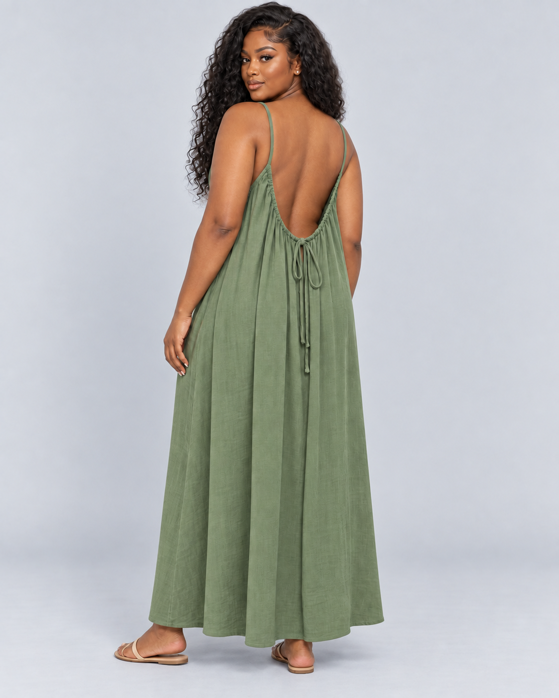 VACANCE — Loose strappy maxi dress — back view