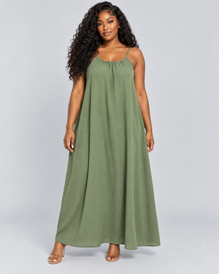 VACANCE — Loose strappy maxi dress — front view