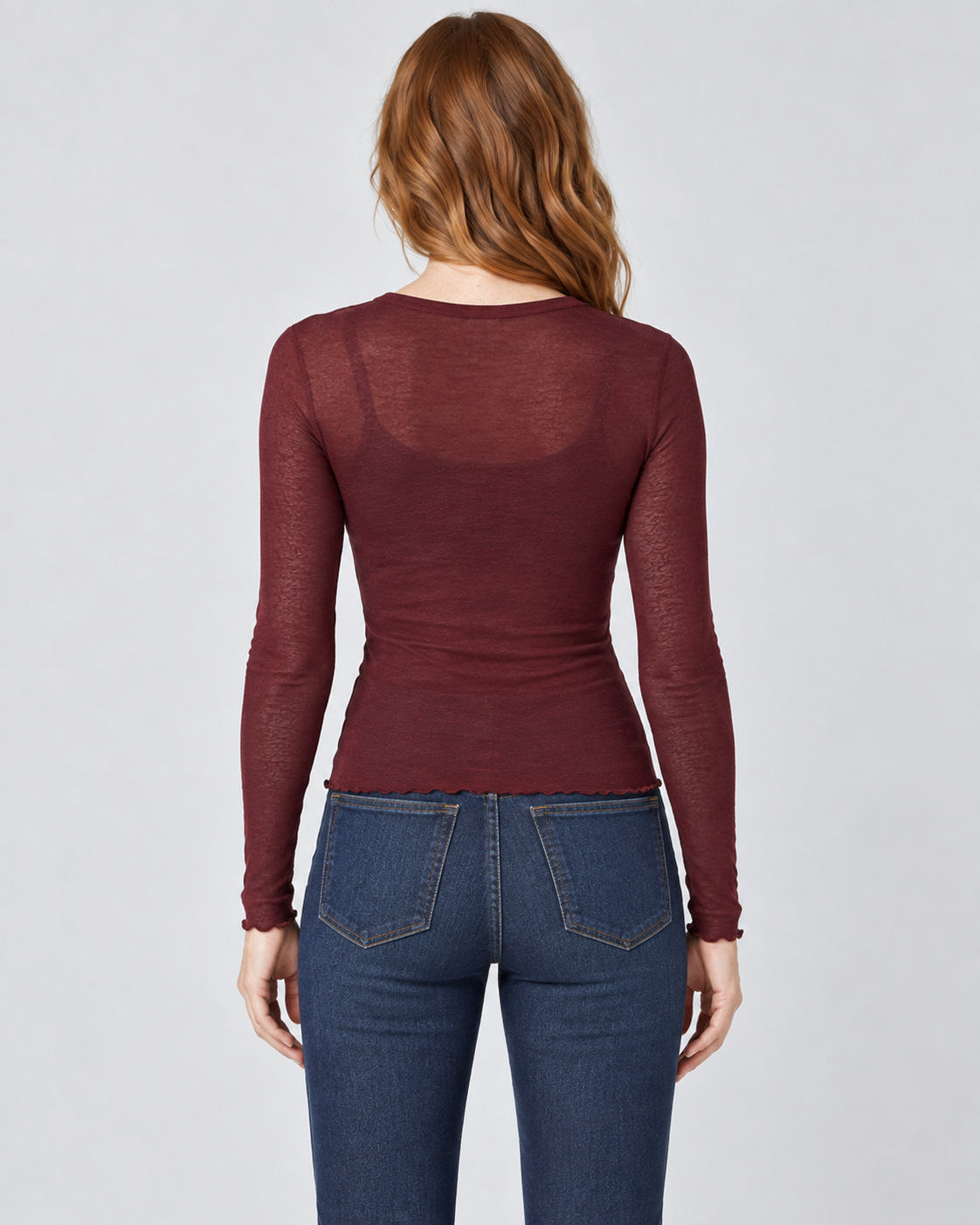 VEIL — Fine-knit long-sleeved top — back view