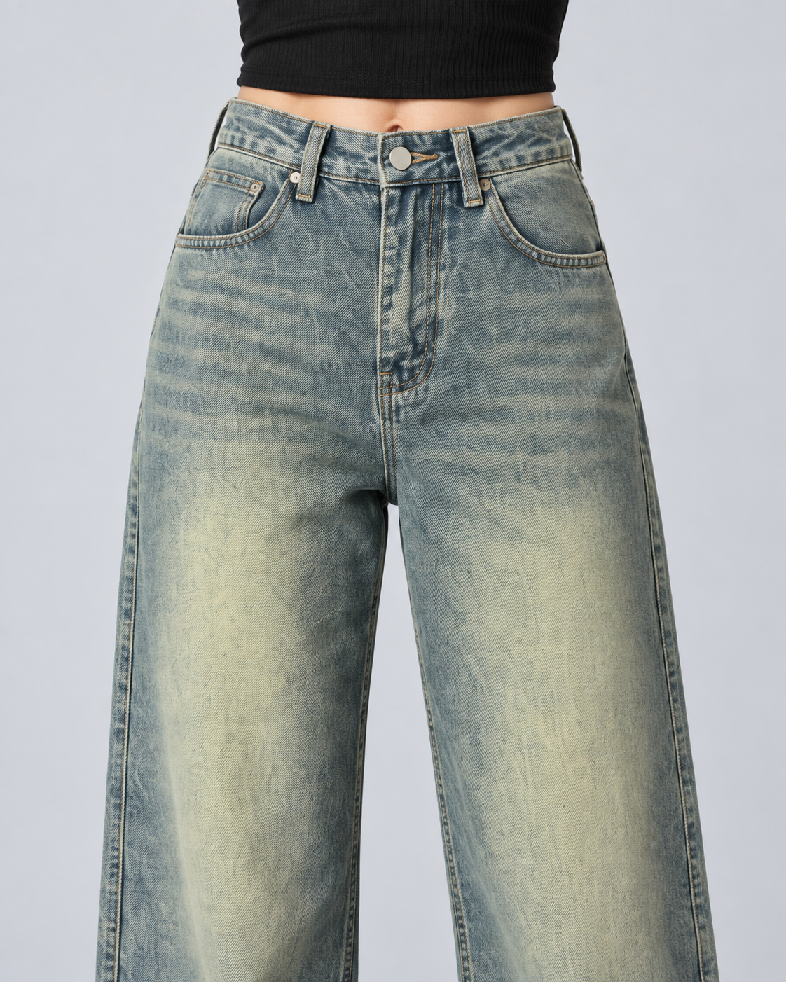 VINTAGE — Relaxed washed jeans