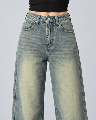 VINTAGE — Relaxed washed jeans