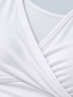 WRAP — V-neck wrap crop top