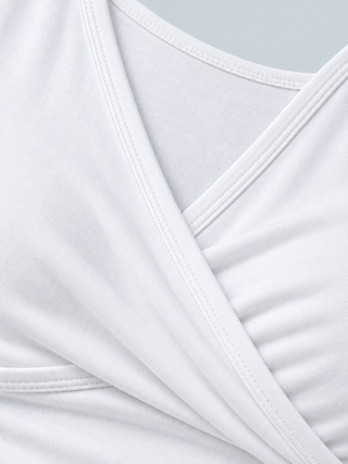 WRAP — V-neck wrap crop top