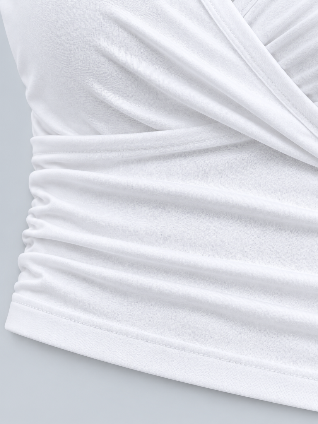 WRAP — V-neck wrap crop top