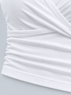 WRAP — V-neck wrap crop top