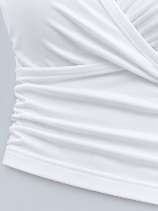 WRAP — V-neck wrap crop top