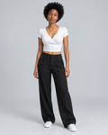 WRAP — V-neck wrap crop top — front view