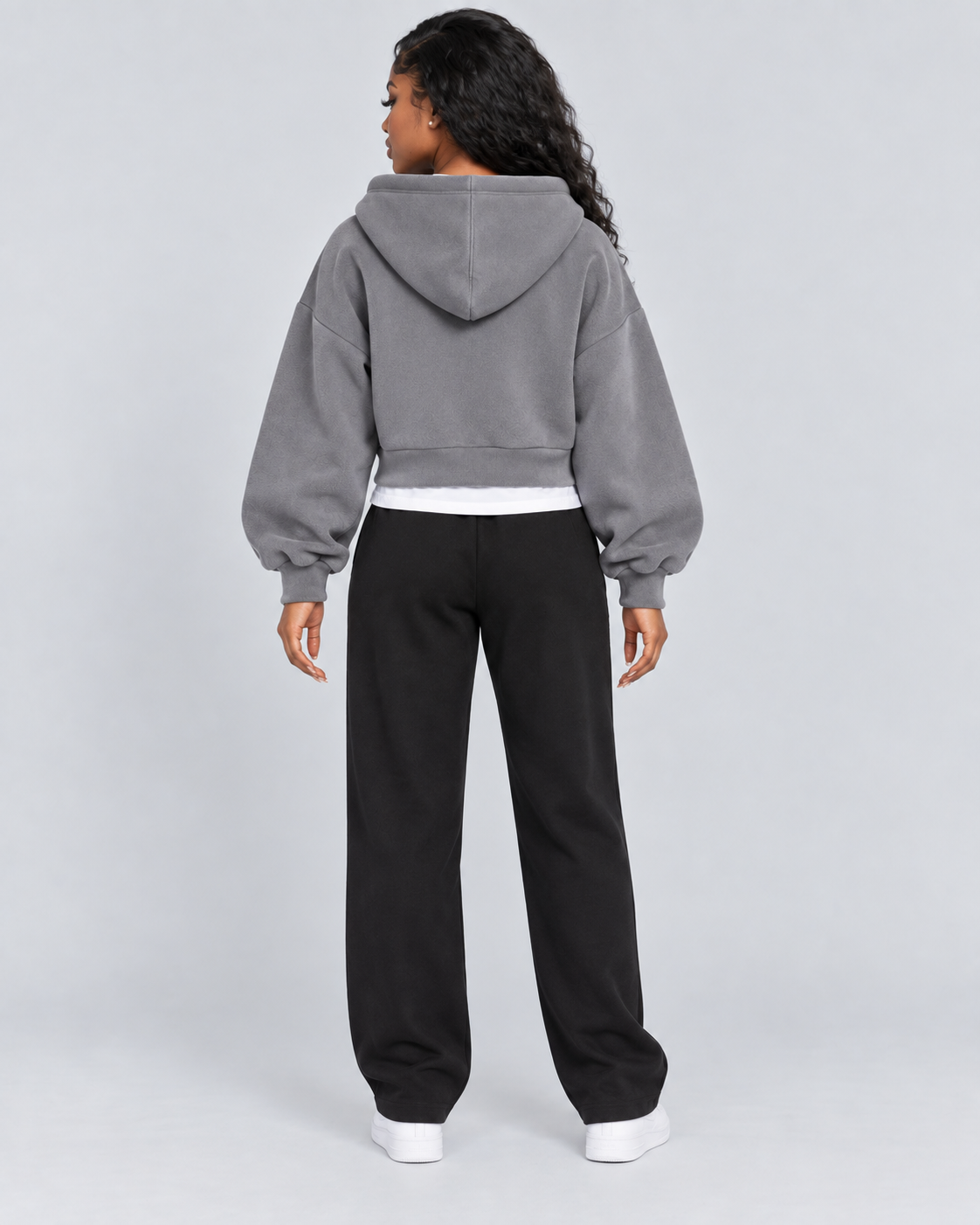 ZIP — Cropped zip hoodie — back view